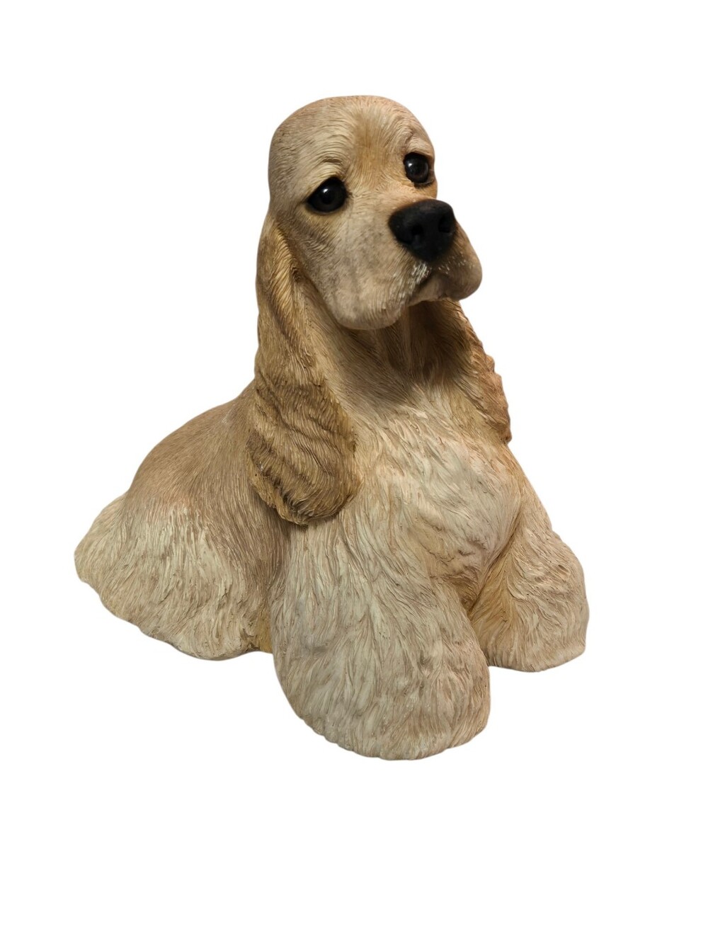 vintage Sandicast Buff Cocker Spaniel heavy sculpture hand-signed by artist